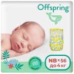 Подгузники детские, Offspring (Оффспринг) до 4 кг р. nb 56 шт лимоны