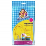 Перчатки хозяйственные, р. L9 1 шт Донна Роза латексные с хлопковым напылением пара