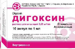 Дигоксин, р-р для в/в введ. 0.025% 1 мл №10 ампулы