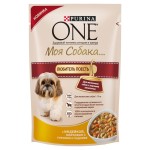 Влажный корм, Purina One (Пурина Ван) 100 г Моя собака любит поесть с индейкой морковью и горохом в подливе